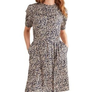 Boden Blue and Cream Floral Maxi Dress